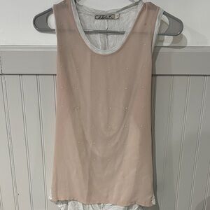 Chloe K Blush Pink Sheer Top